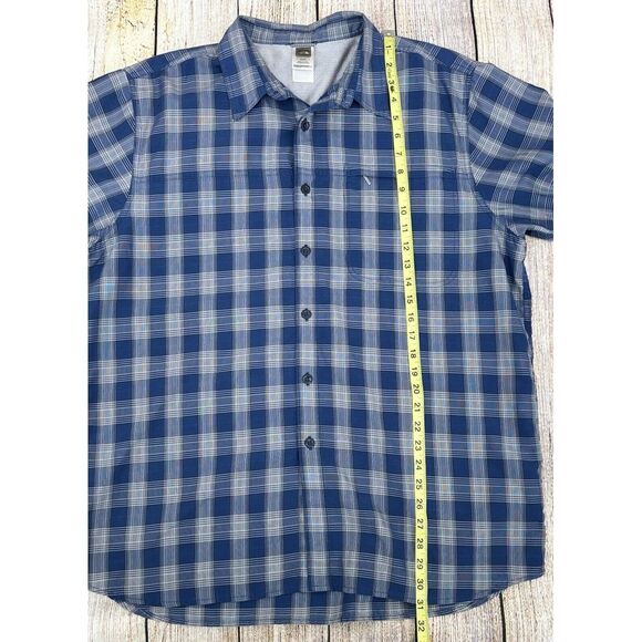 North Face Shirt Mens Size XL Blue Plaid‎ Performance Blend Short Sleeve Casual - Picture 4 of 6